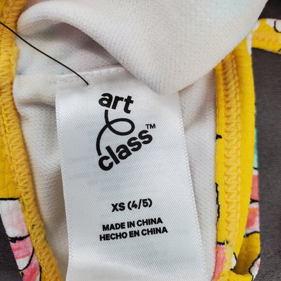 Art Class Girls Size XS 4/5 Two Piece Bikini Yellow Pink Floral UPF 50+ New - Picture 7 of 8